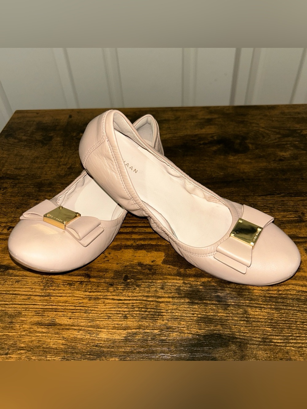 Cole Haan Leather Flats Size 7.5 Nude Stone Color